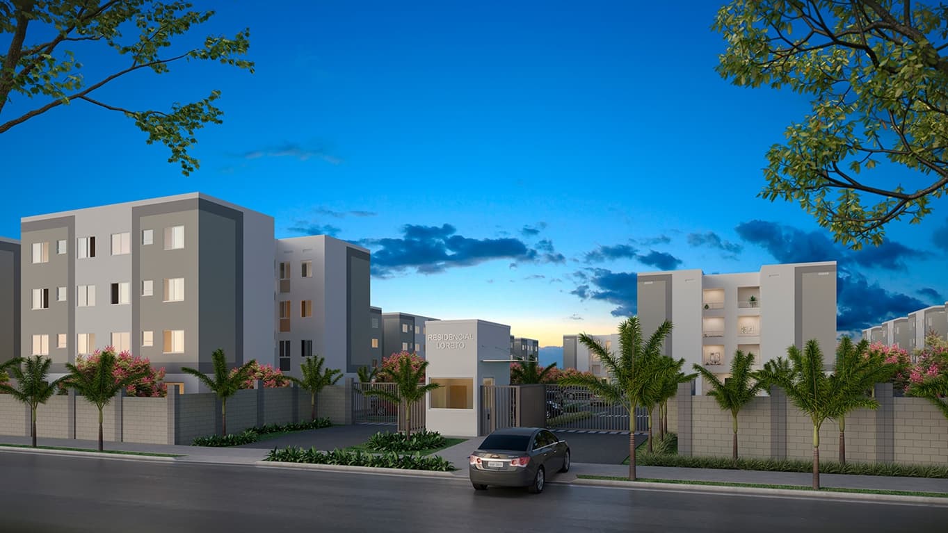 Fachada do Residencial Loreto localizado na Zona Norte, Londrina - Milla Corretora
